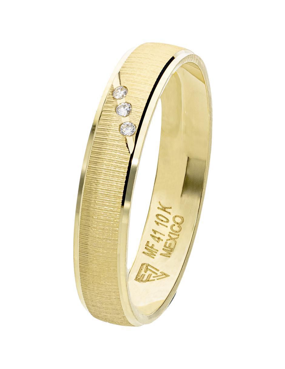 Argolla de oro amarillo 10 k zirconia 3