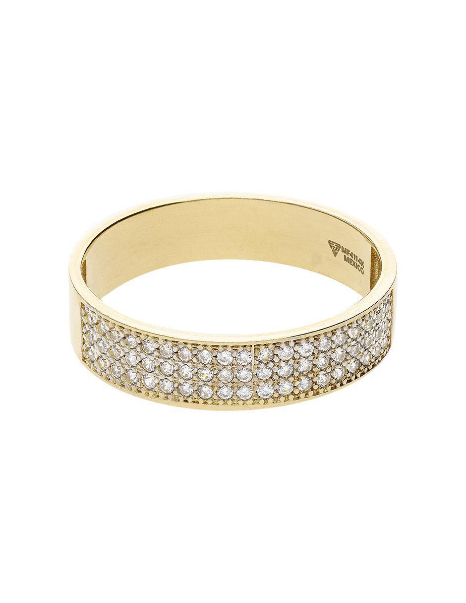 Argolla de oro amarillo 14 k Promesa zirconia