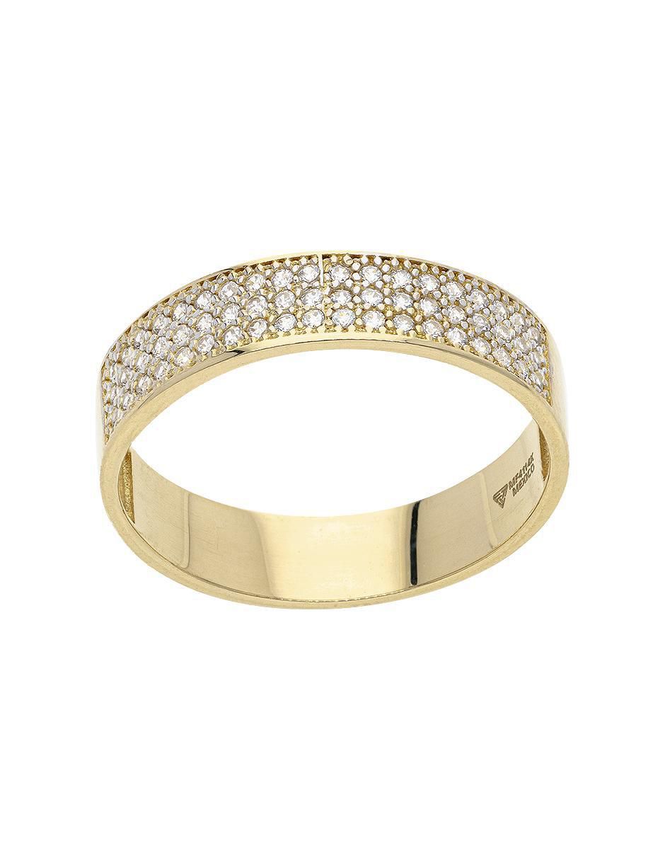 Argolla de oro amarillo 14 k Promesa zirconia 3