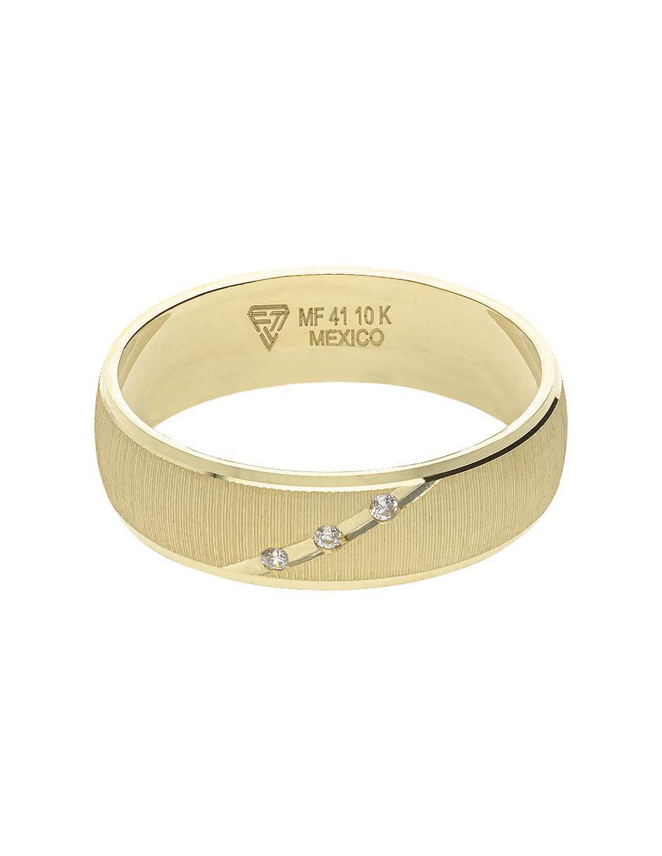 Argolla de oro amarillo 10 k zirconia