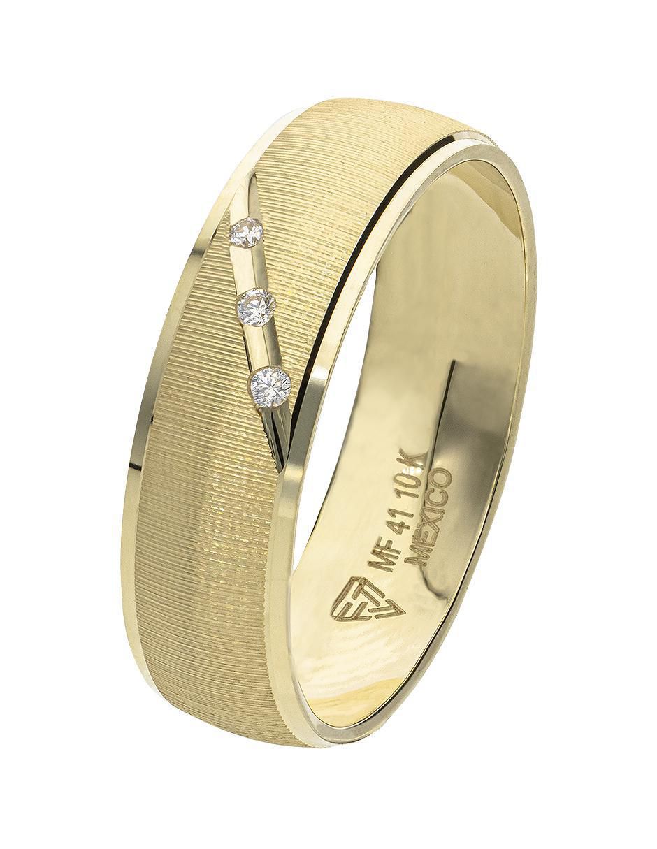 Argolla de oro amarillo 10 k zirconia 2
