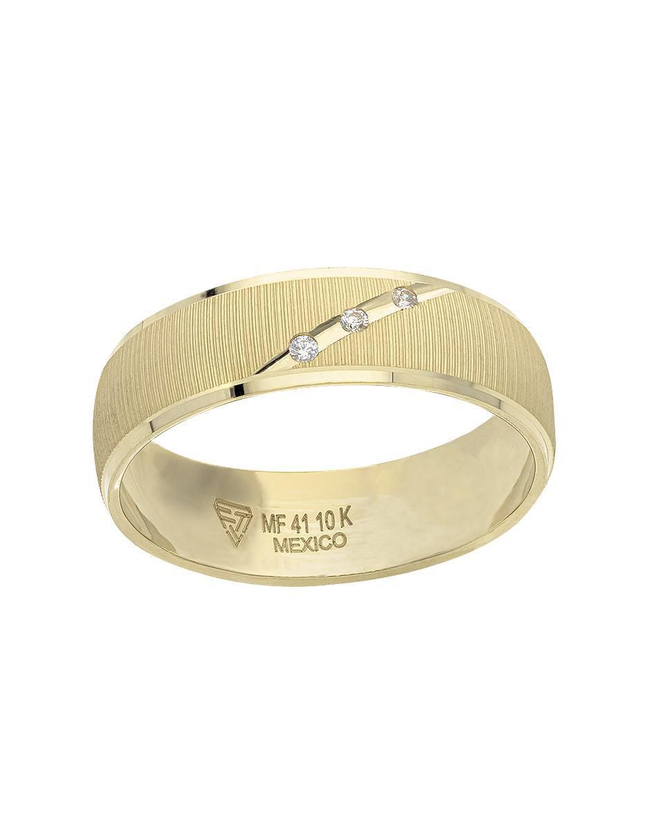 Argolla de oro amarillo 10 k zirconia 3
