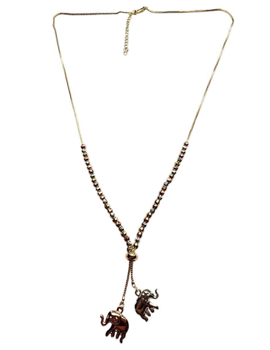 Collar con dije de elefante de oro laminado 14 K 2