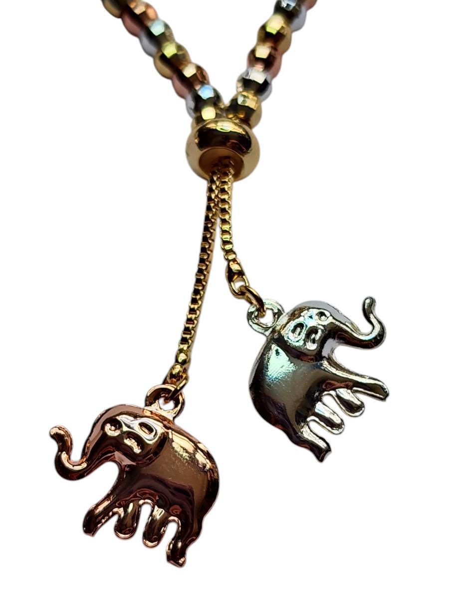 Collar con dije de elefante de oro laminado 14 K 3