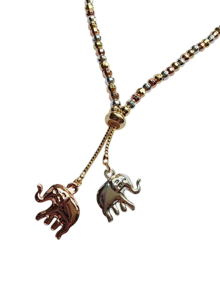 Collar con dije de elefante de oro laminado 14 K 4