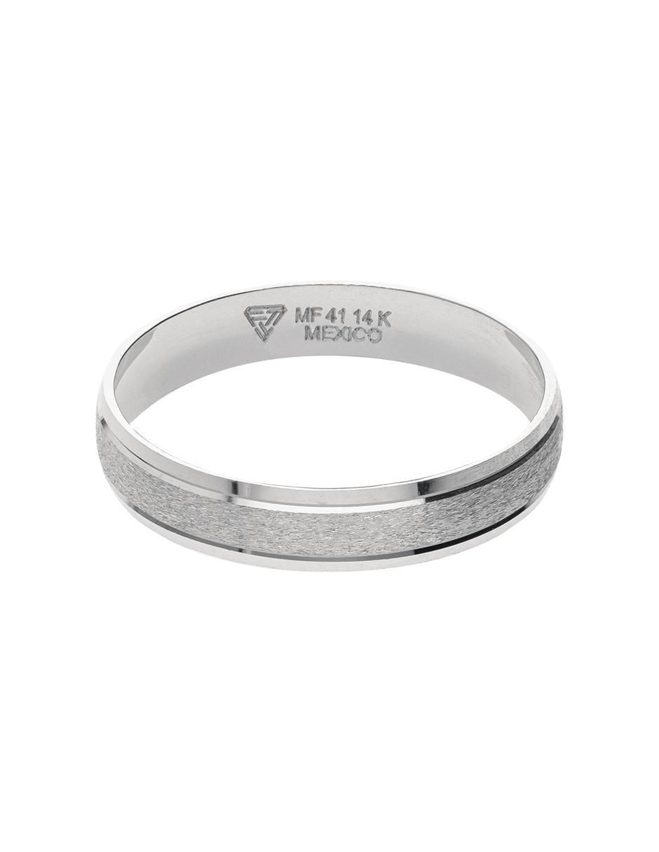Argolla de oro blanco 14 k Cascada