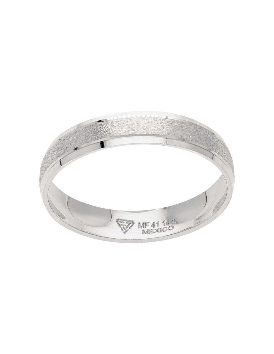 Argolla de oro blanco 14 k Cascada 3