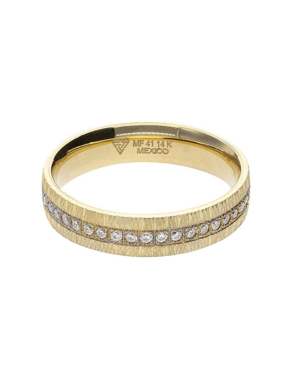 Argolla de oro 14 k Anhelo zirconia