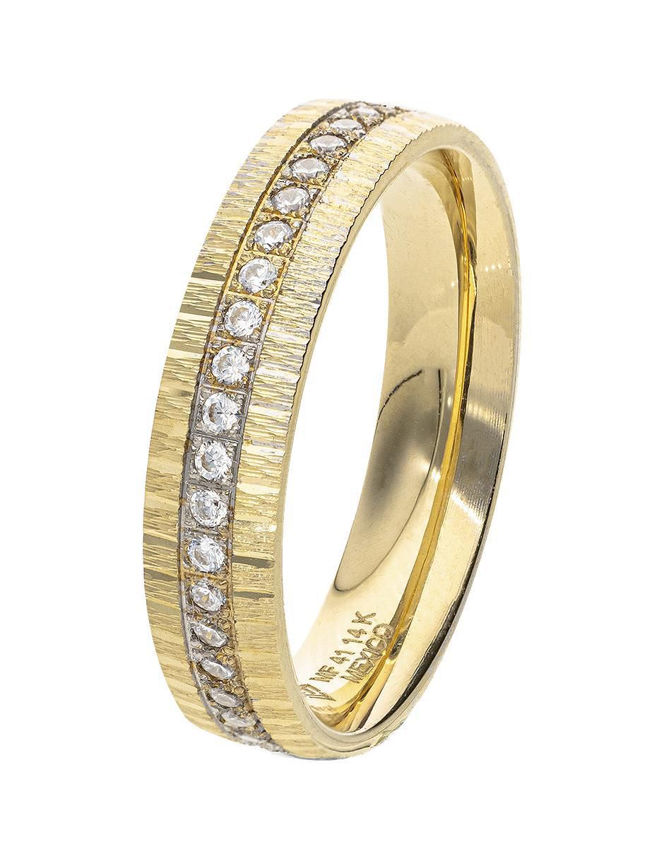 Argolla de oro 14 k Anhelo zirconia 2