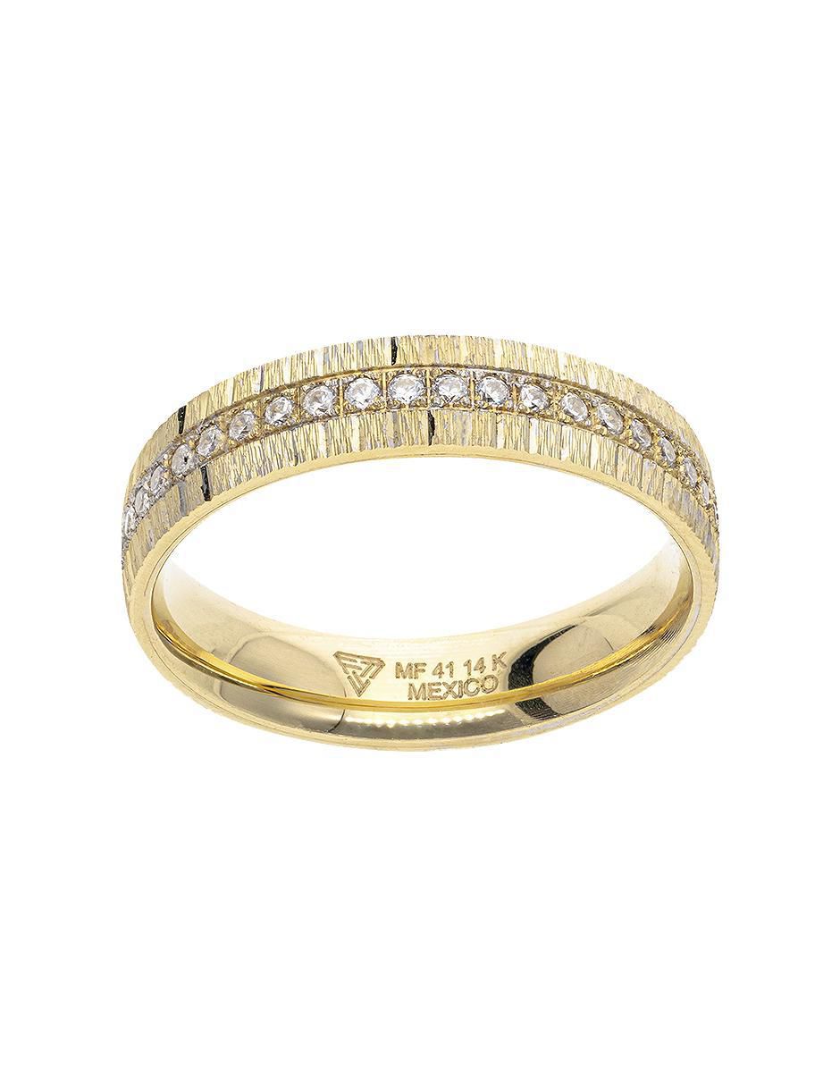 Argolla de oro 14 k Anhelo zirconia 3