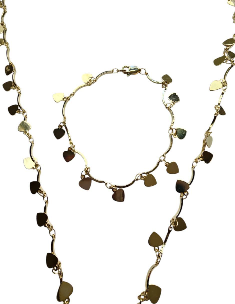 Collar y pulsera de corazón 4