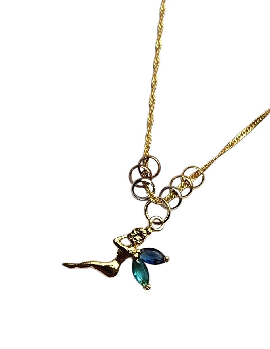 Collar con dije de hada Magia de oro laminado 14 K 2