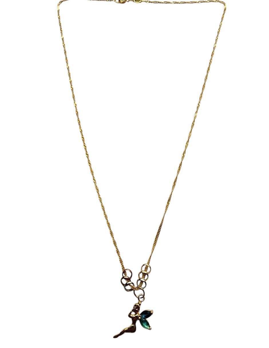 Collar con dije de hada Magia de oro laminado 14 K 4