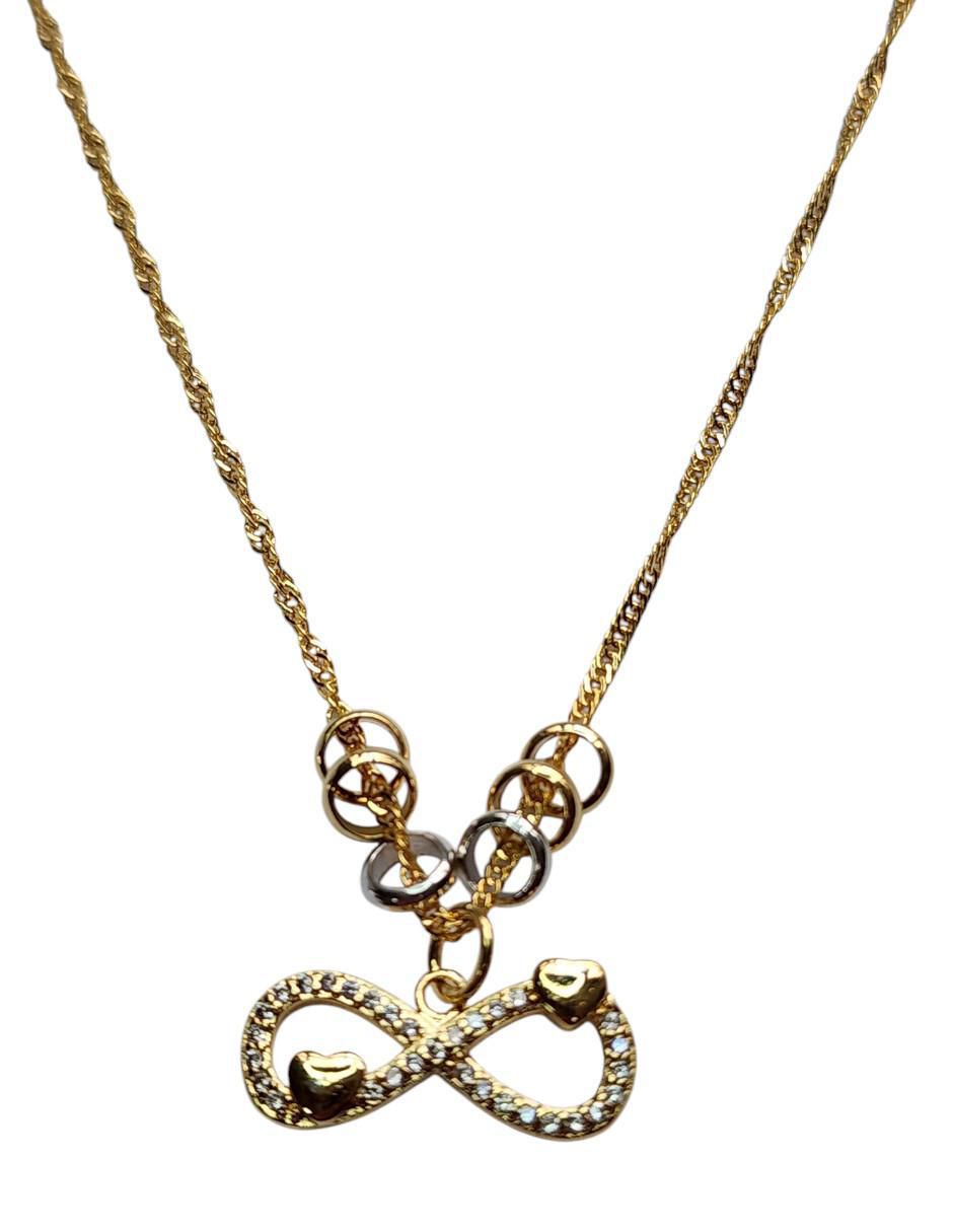 Collar con dije de infinito de oro laminado 14 K