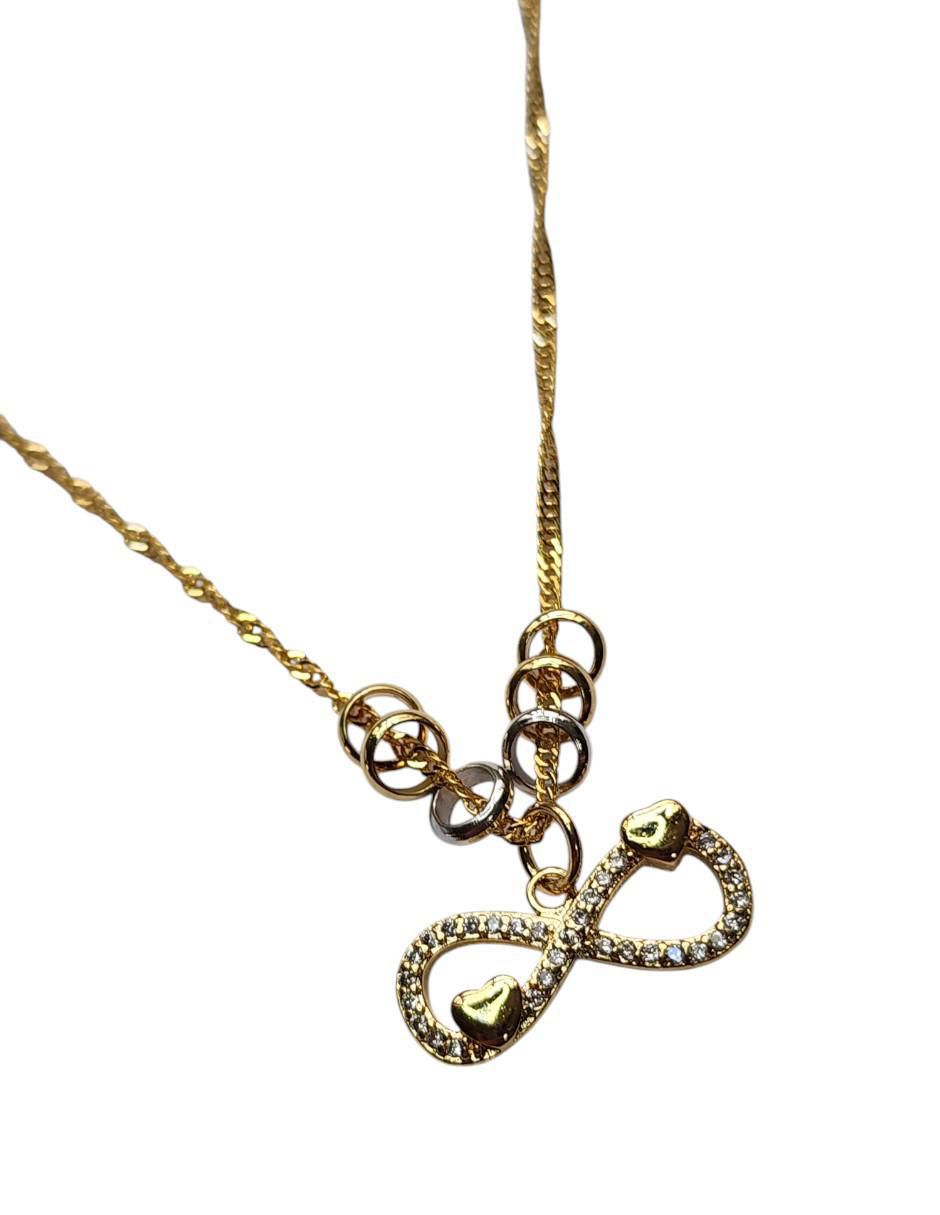 Collar con dije de infinito de oro laminado 14 K 3