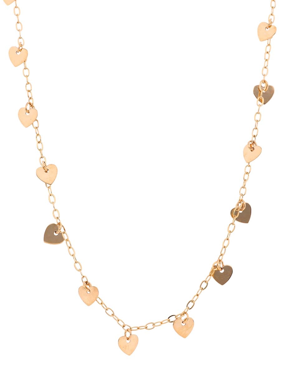 Collar de corazón de oro amarillo 14 K