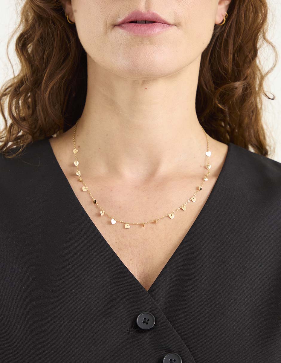Collar de corazón de oro amarillo 14 K 3
