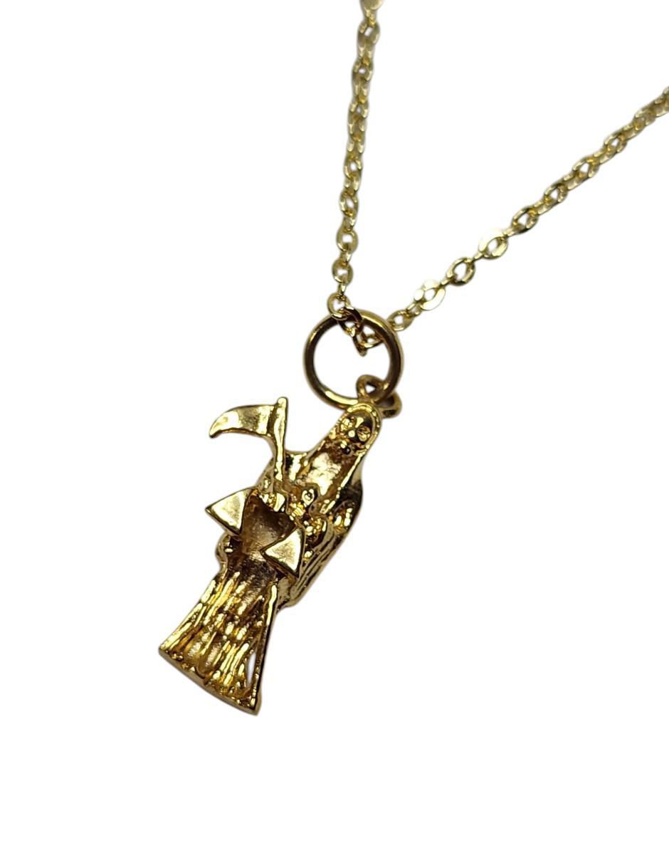 Collar con dije santos Santa Muerte de oro laminado 14 K 2