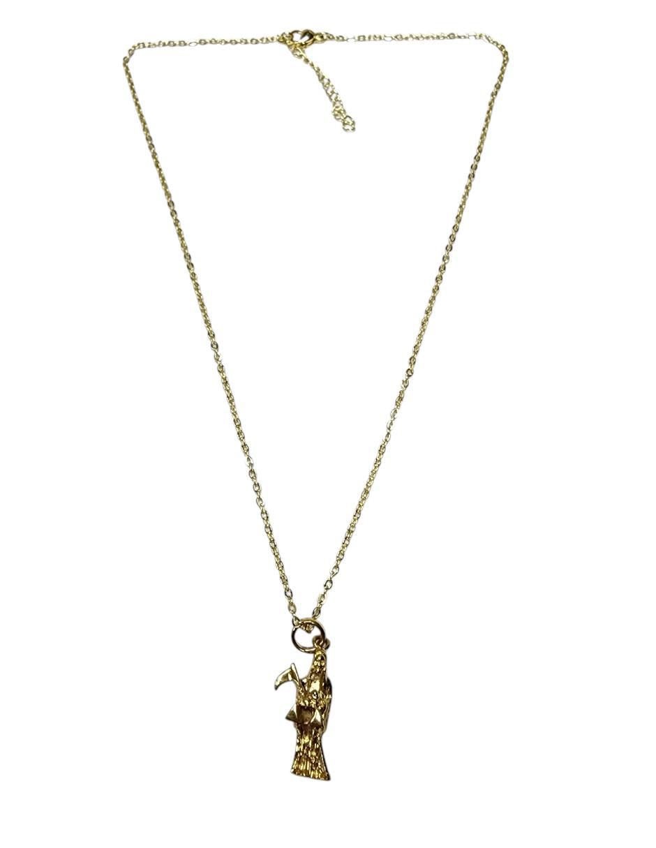 Collar con dije santos Santa Muerte de oro laminado 14 K 4