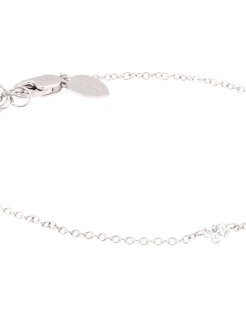 Pulsera de oro blanco 14 K con acabado pulido 2