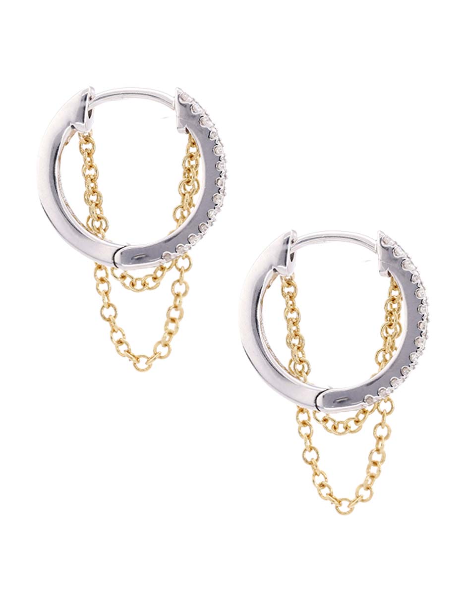 Aros de 14 k con acabado pavé diamante 3
