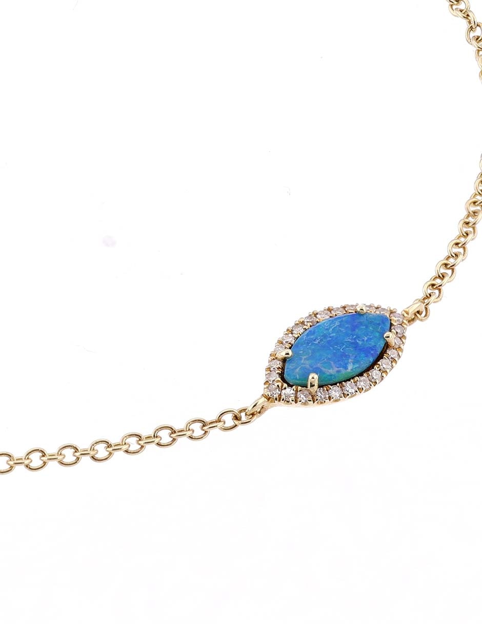 Pulsera de oro amarillo 14 k con acabado pavé 2