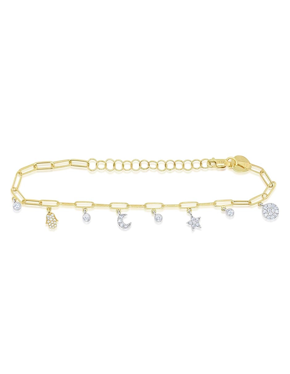 Pulsera de oro 14 K con acabado brillante Pulsera de oro 14 K con acabado brillante