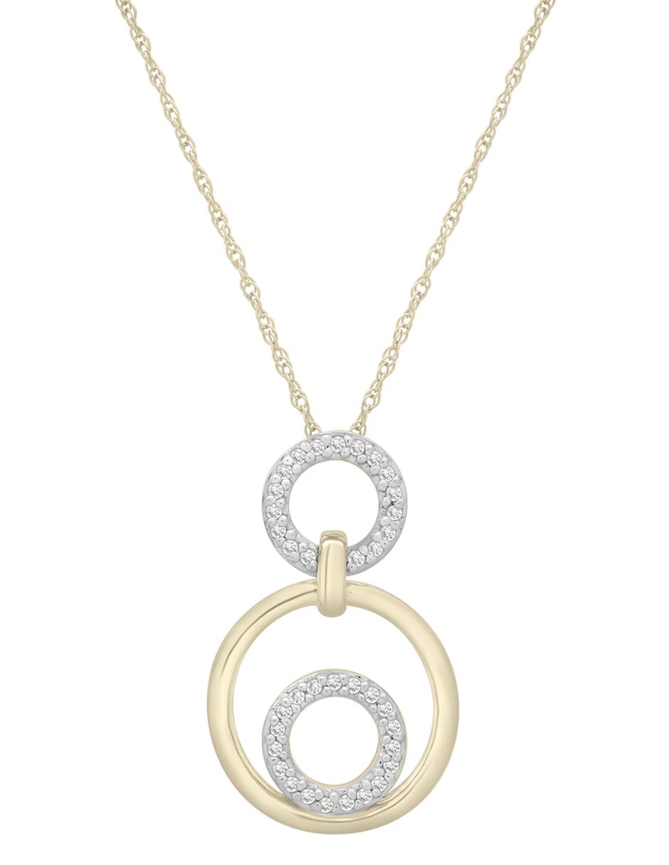 Aretes y Collar circular de oro 14 k diamante 3