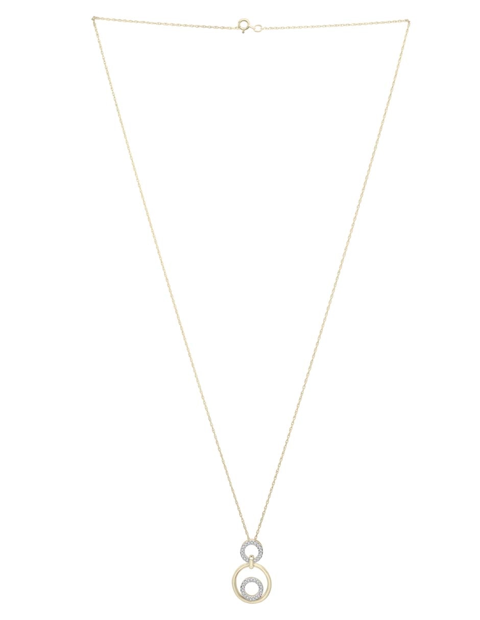 Aretes y Collar circular de oro 14 k diamante 5