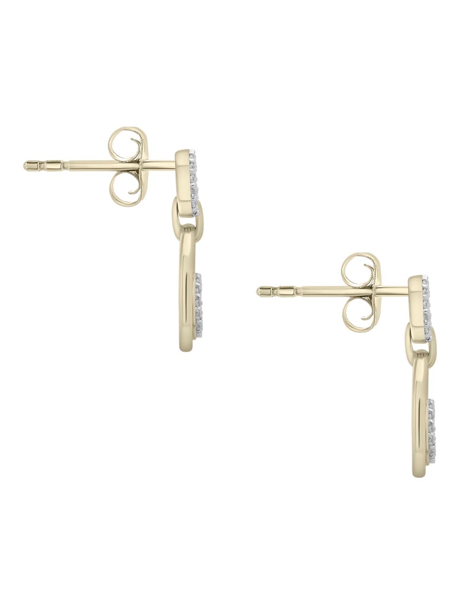 Aretes y Collar circular de oro 14 k diamante 6