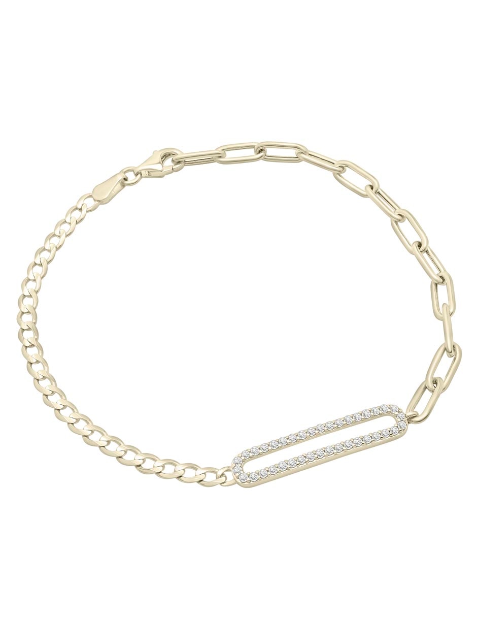 Pulsera de oro 14 k con acabado pavé