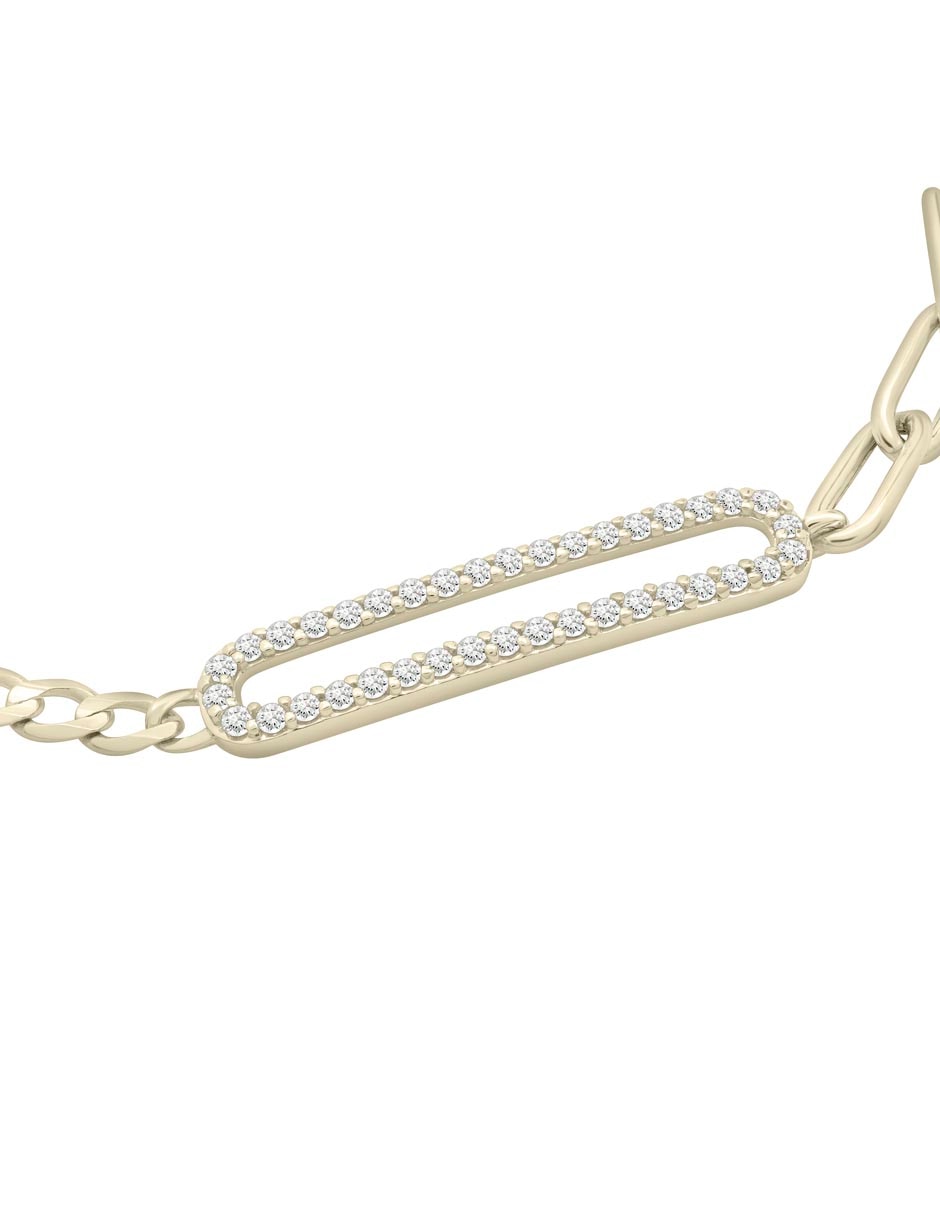 Pulsera de oro 14 k con acabado pavé 2