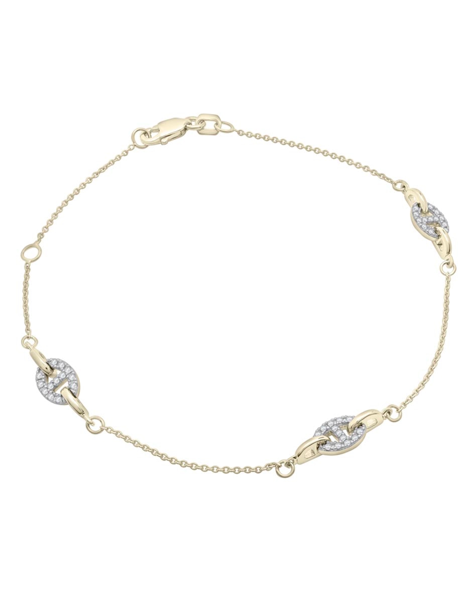 Pulsera de oro 14 K con acabado brillante