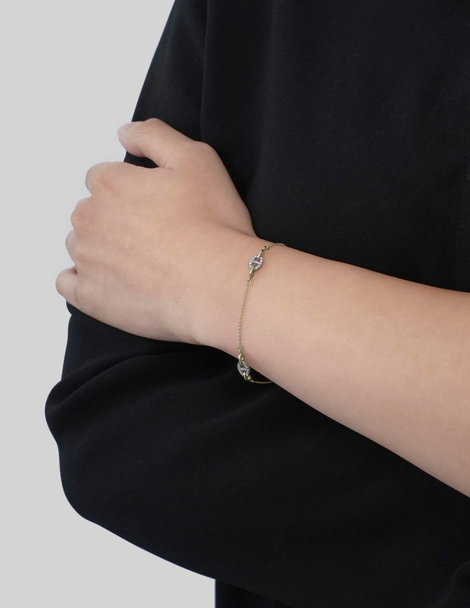 Pulsera de oro 14 K con acabado brillante 3