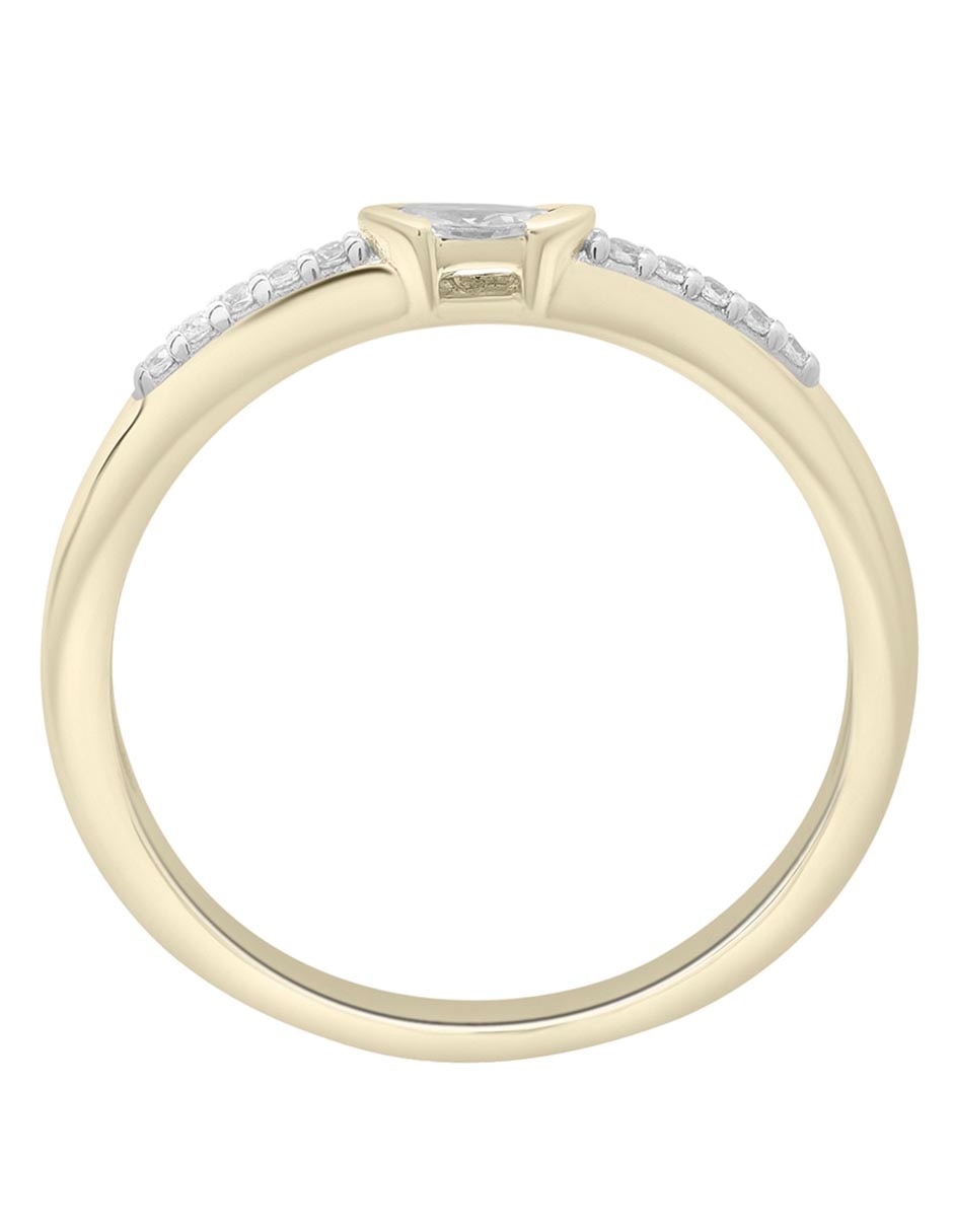 Anillo circular 14 k de oro diamante pavé 2