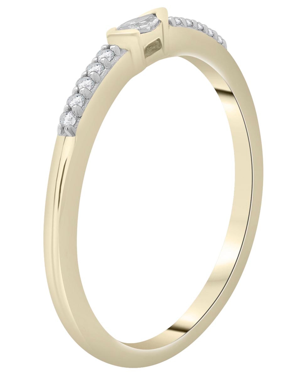 Anillo circular 14 k de oro diamante pavé 3
