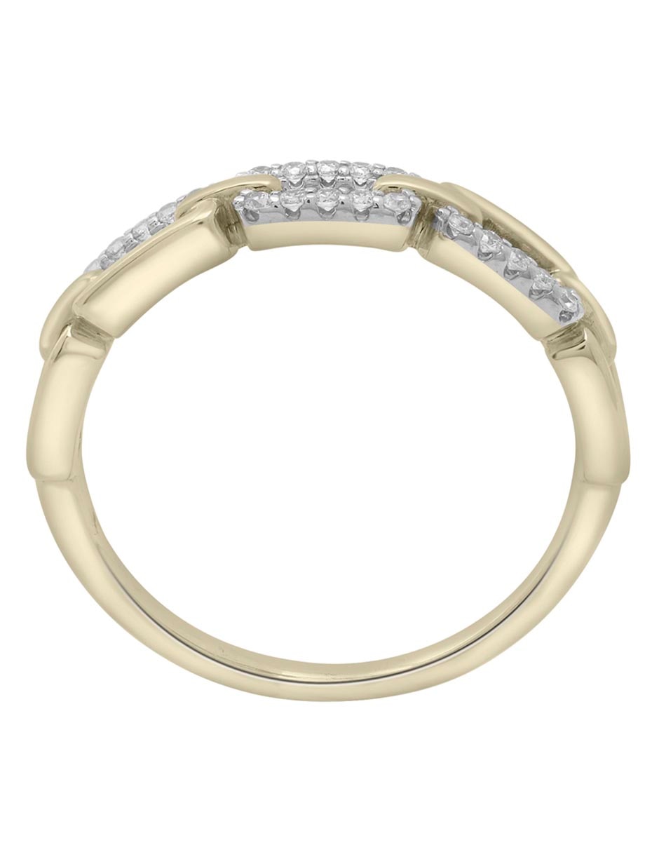 Anillo circular 14 k de oro diamante pavé 2