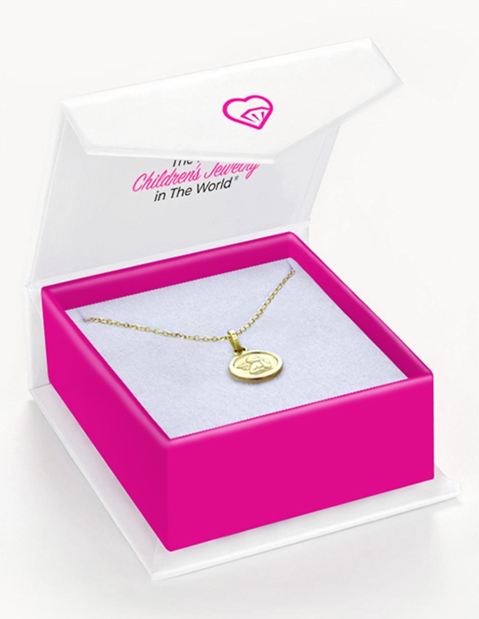 Collar con dije de ángel oro amarillo 14 k 2