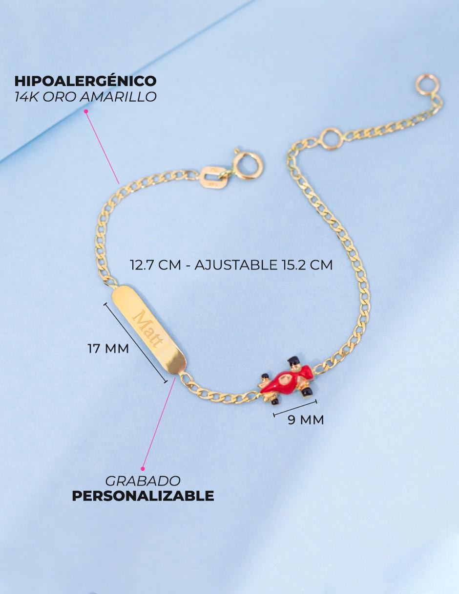 Esclava de oro amarillo 14 k con acabado brillante 5