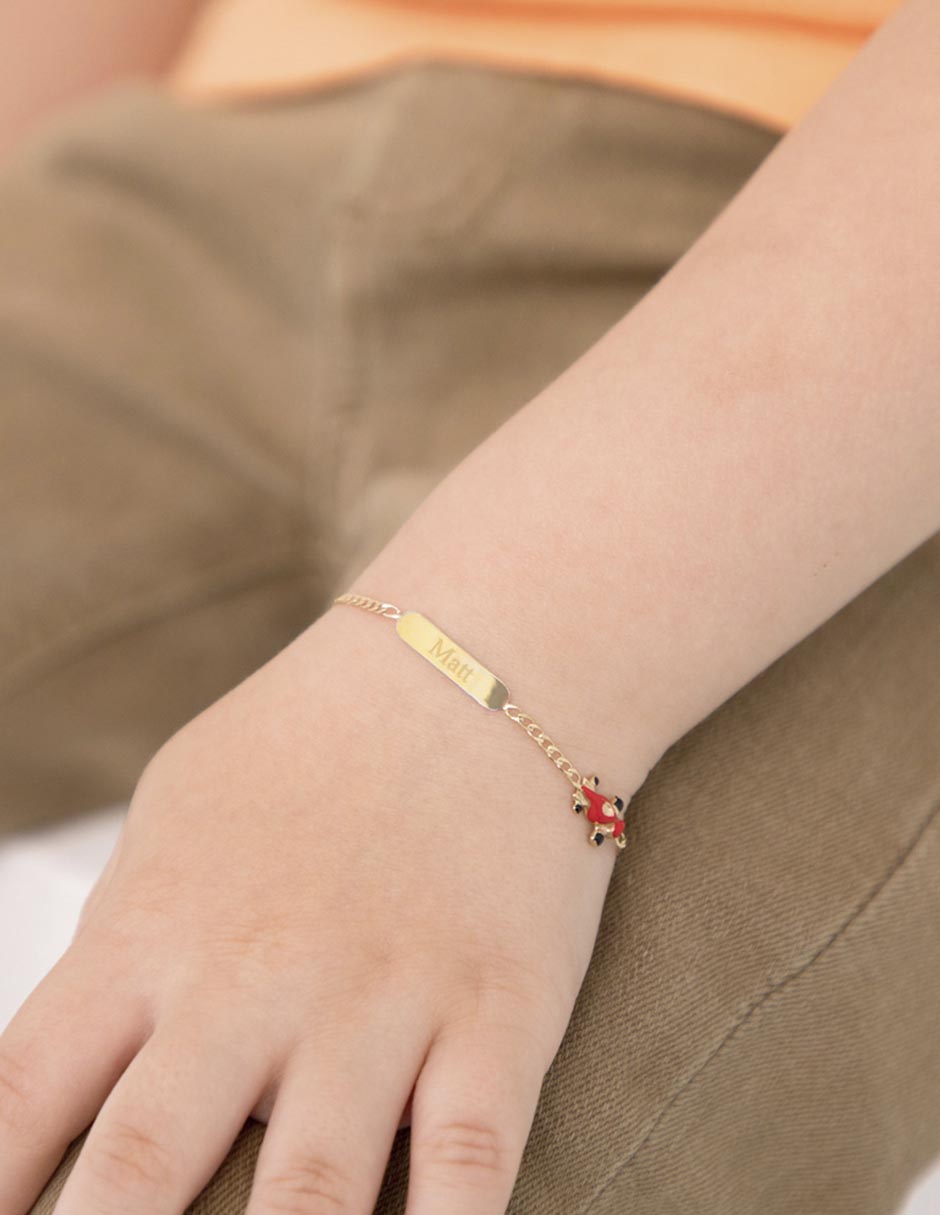 Esclava de oro amarillo 14 k con acabado brillante 3