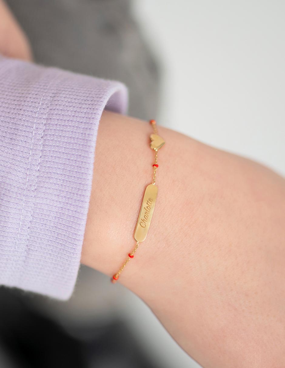 Pulsera de oro amarillo 14 K con acabado pulido 3