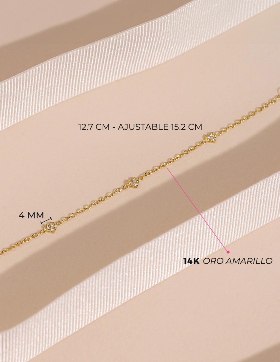 Pulsera de oro amarillo 14 K con acabado pulido 5
