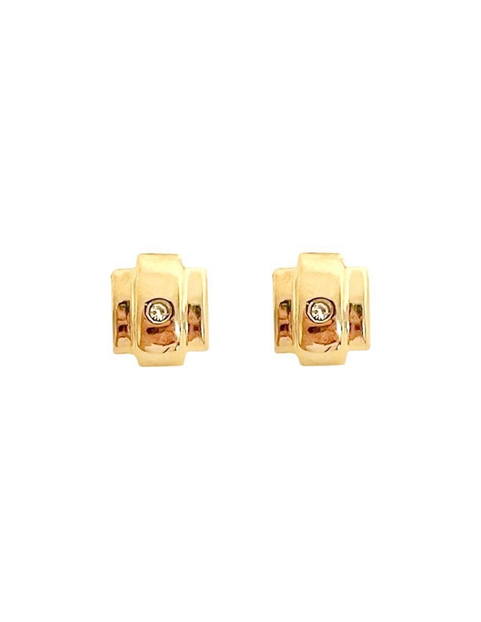 Broqueles cuadrados de oro 10 K con acabado brillante zirconia Broqueles cuadrados de oro 10 K con acabado brillante zirconia