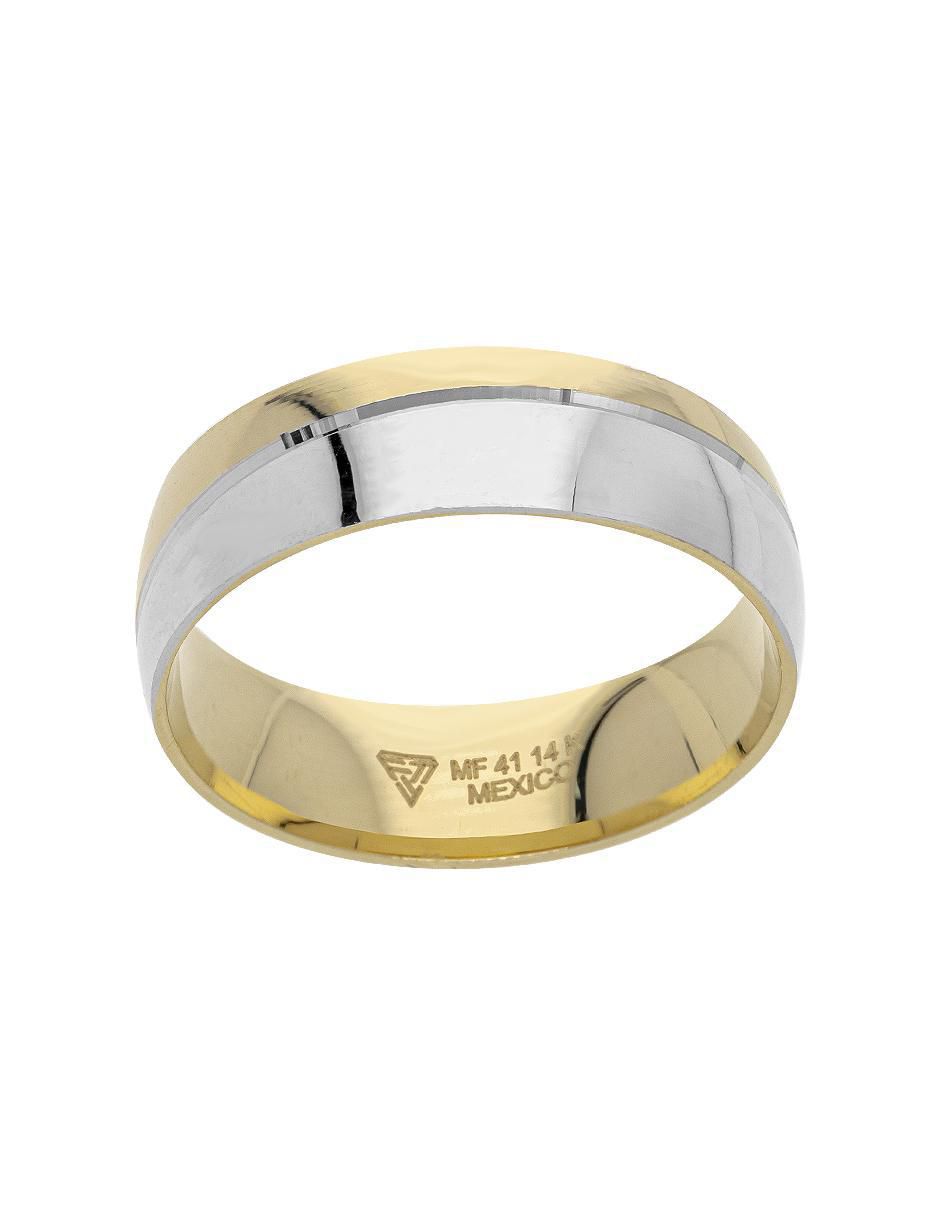 Argolla de oro 14 k Duo 3