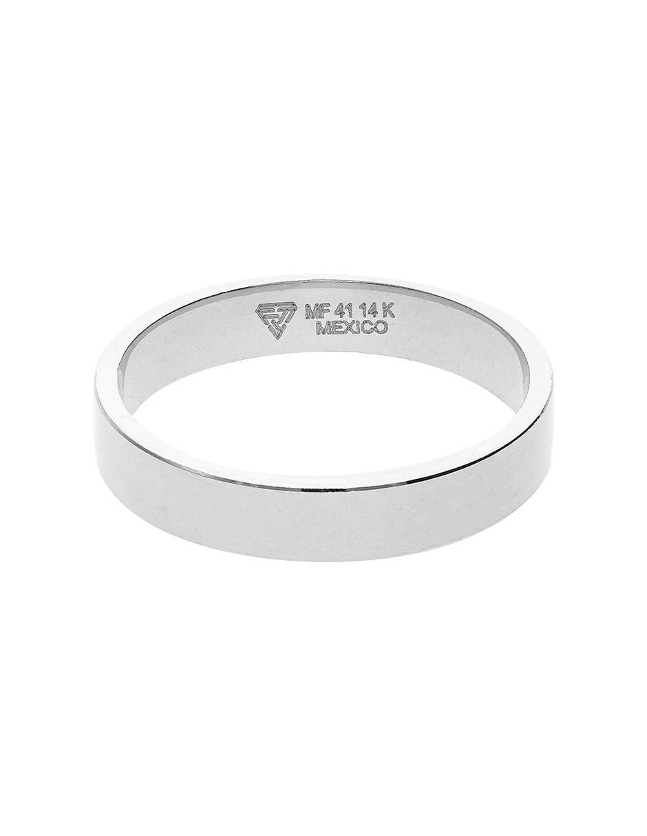 Argolla de oro blanco 14 k Promesa