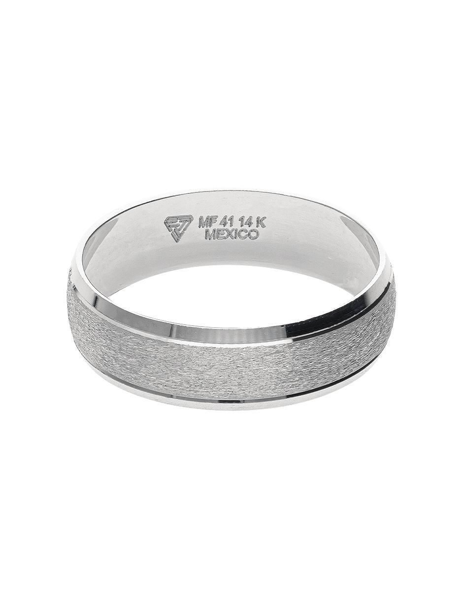 Argolla de oro blanco 14 k Cascada