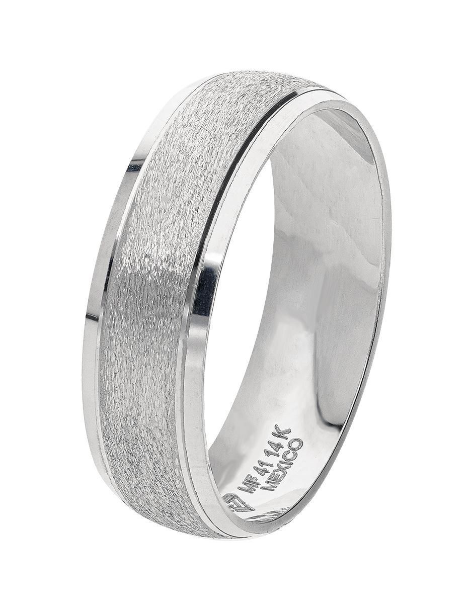 Argolla de oro blanco 14 k Cascada 2