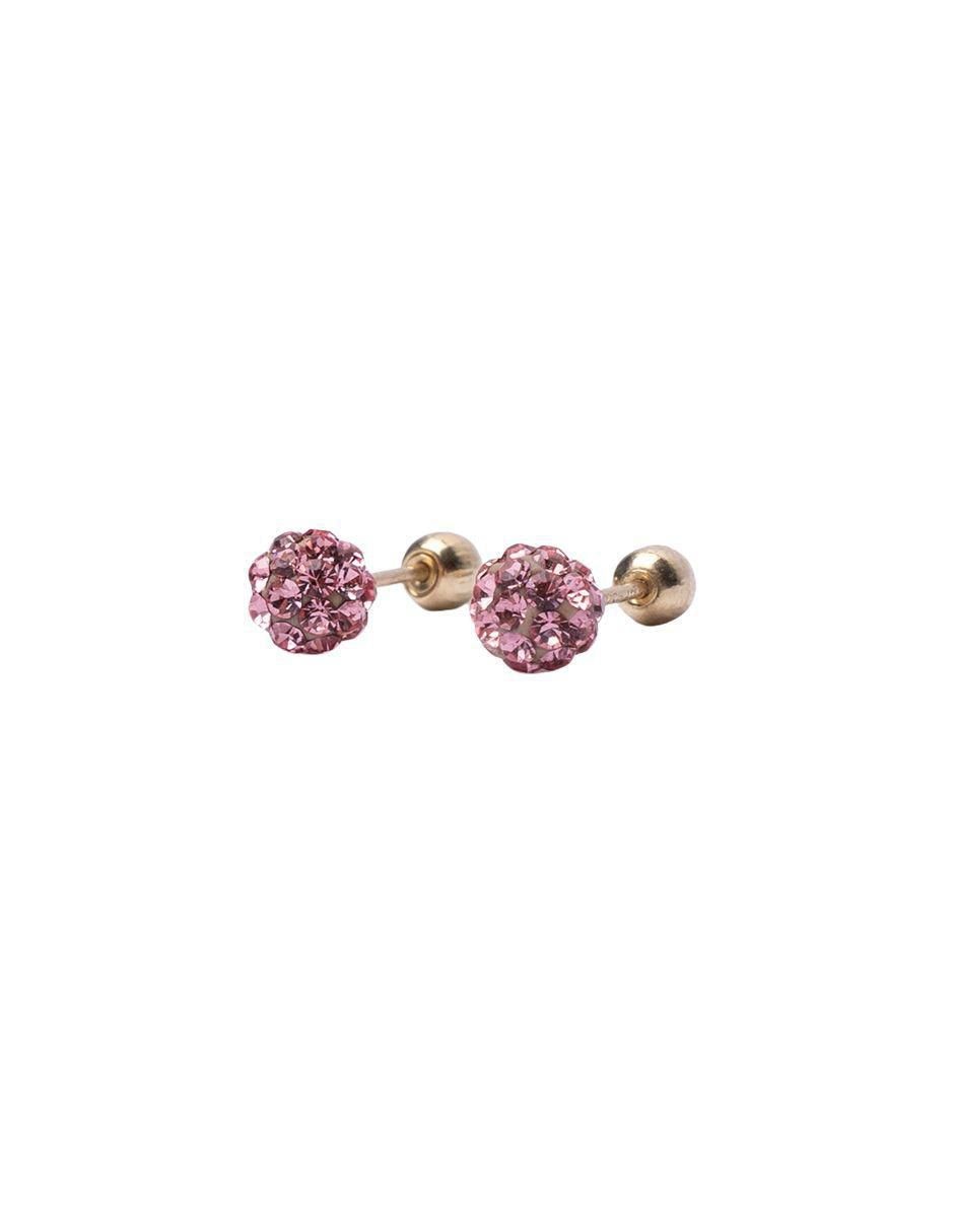 Broqueles de esfera de oro con acabado brillante zirconia 3