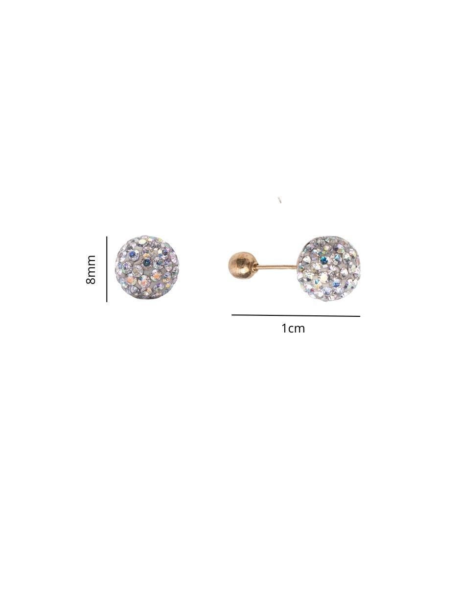 Broqueles de esfera de oro con acabado brillante zirconia 4