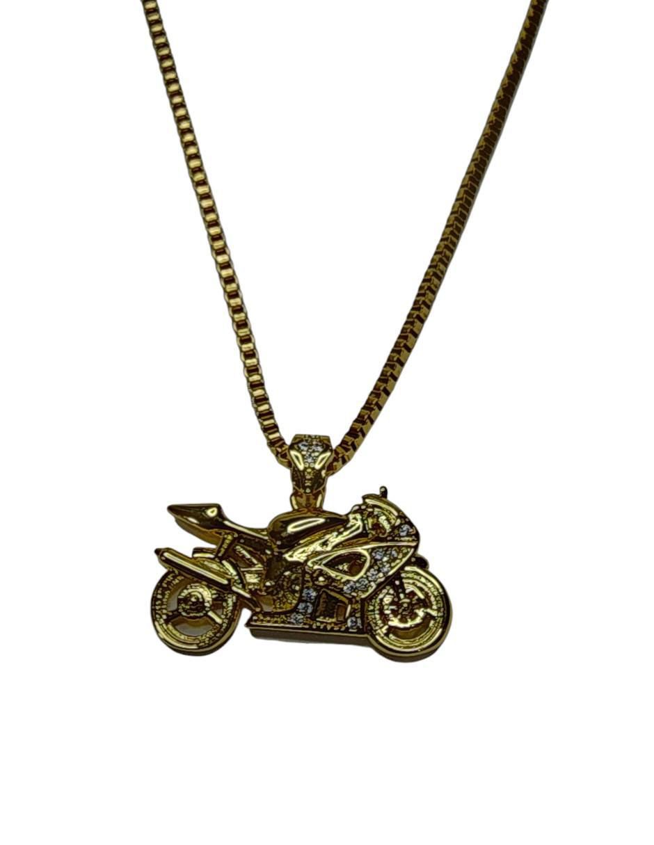 Collar con dije Motocicleta de oro laminado 14 K